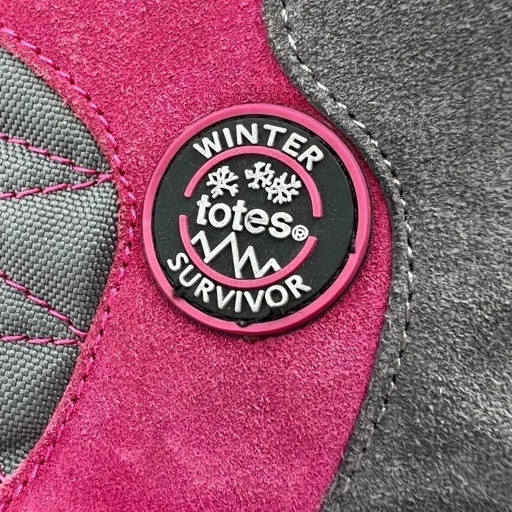Totes Gray Pink Winter Survivor Snow Boots Size 8 Toddler